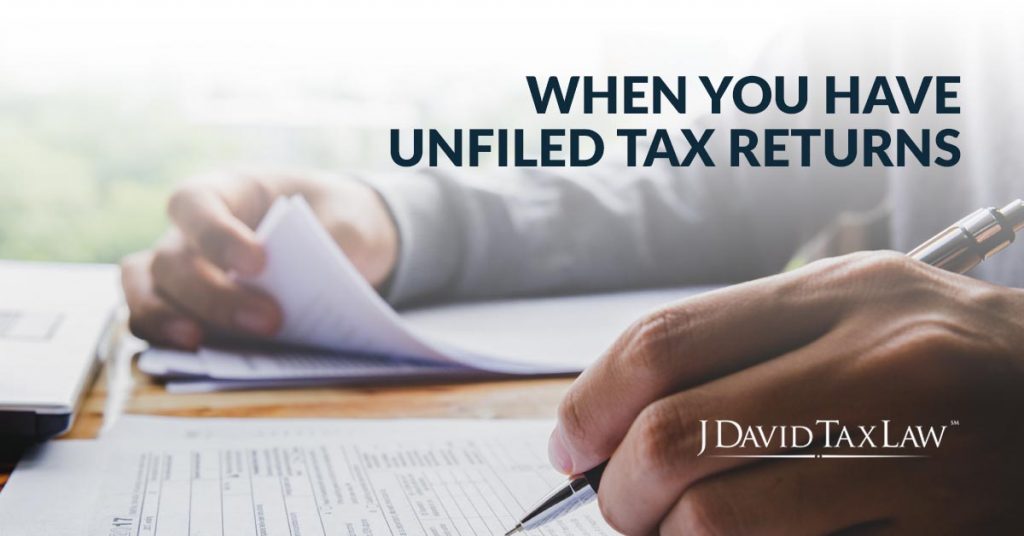 Unfiled tax returns assistance by J. David Tax Law