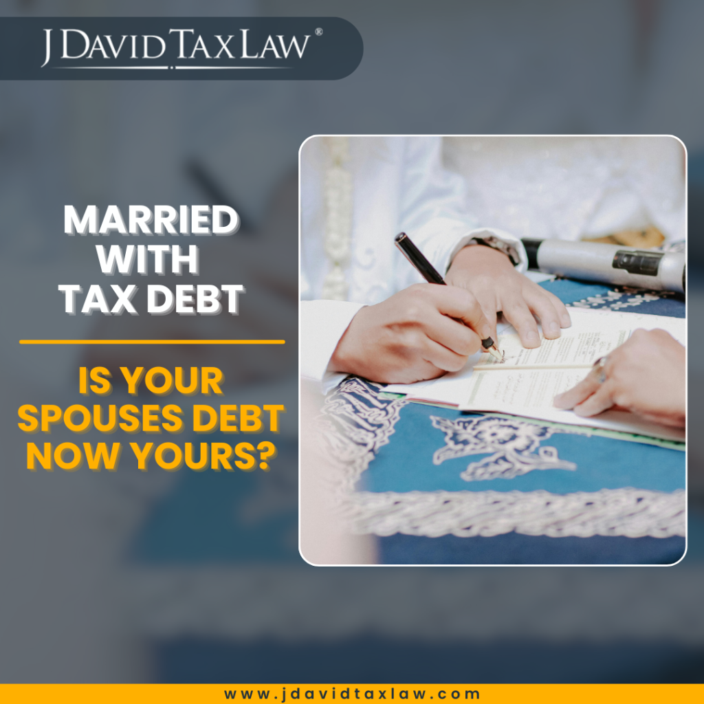 Married with tax debt. Is your spouses debt now yours?
