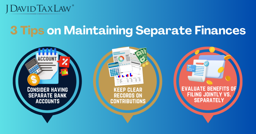 3 tips on maintaining separate finances
