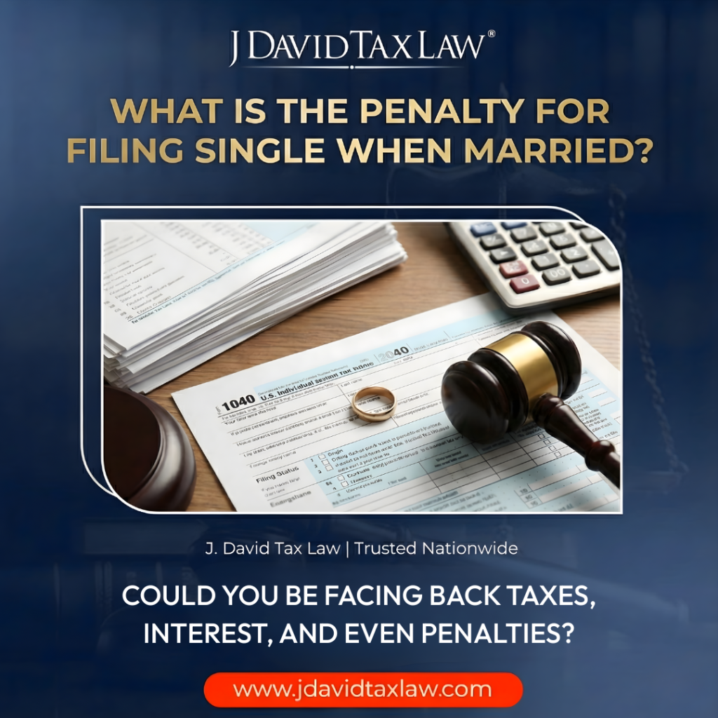 What is the penalty for filing single when married