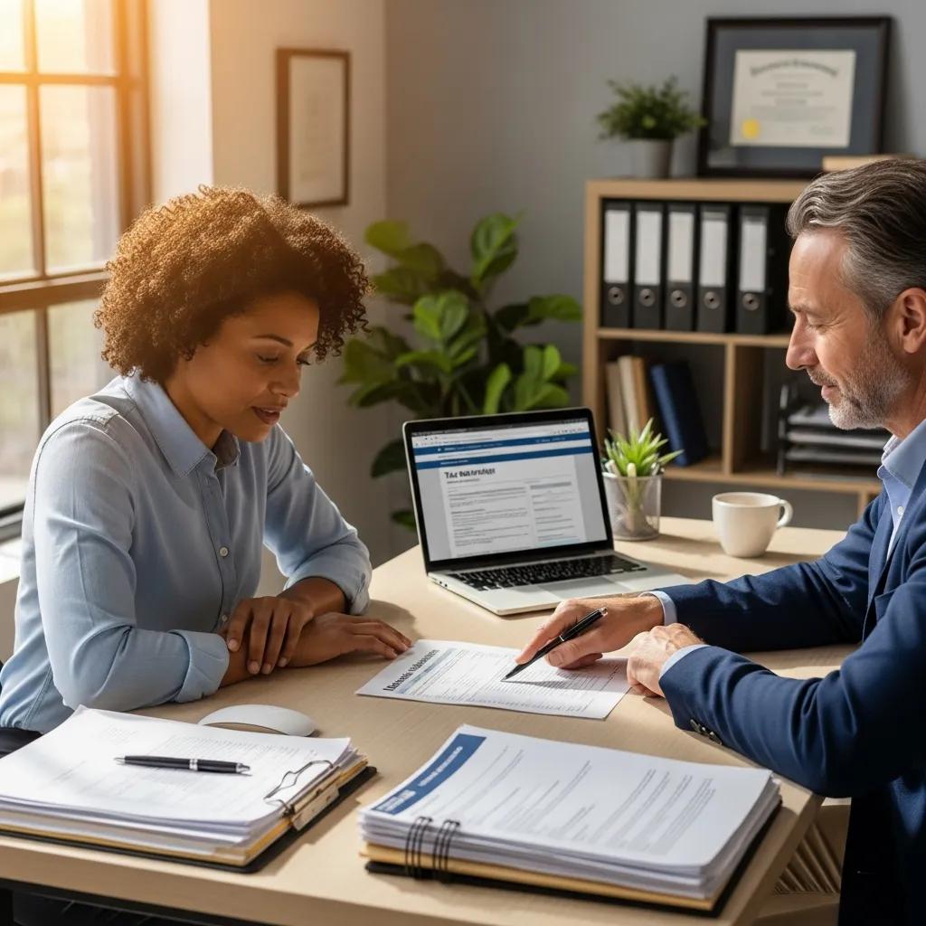 Tax professional consulting with a client about tax relief options